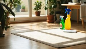 夏の日差しにさらされる床を保護する