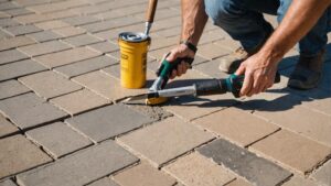 repairing cracked patio pavers