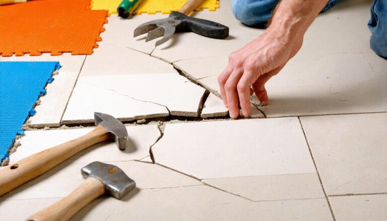 replacing broken floor tiles