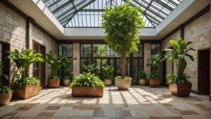 atrium indoor garden flooring