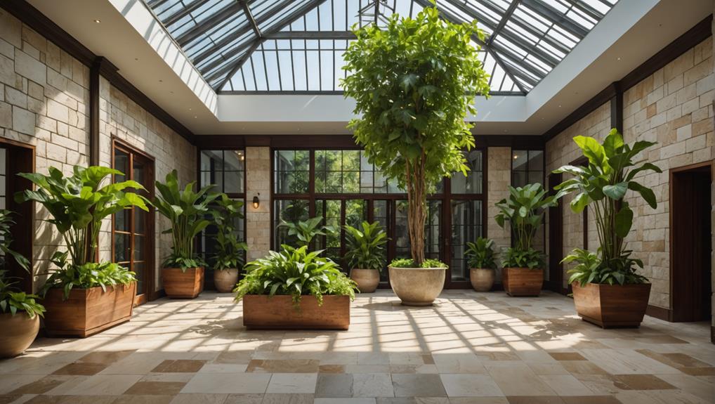 atrium indoor garden flooring