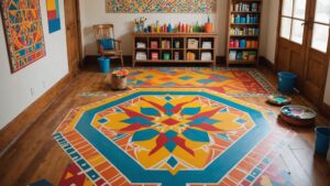 custom stenciled floor designs
