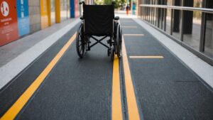 車椅子での滑りを防ぐ