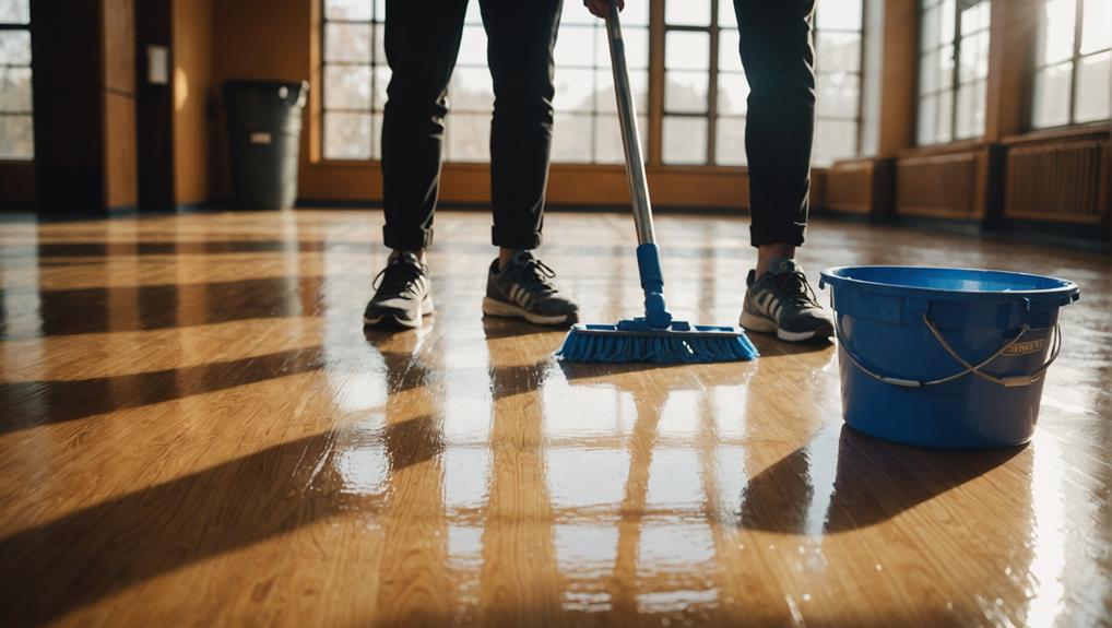 remove gym floor stains