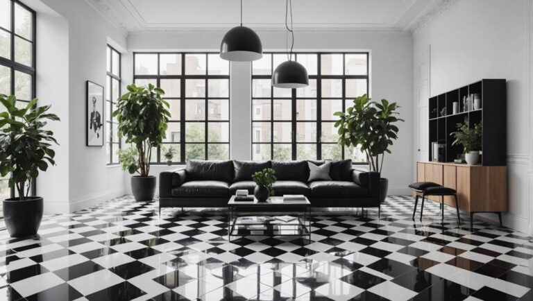 stylish black and white flooring