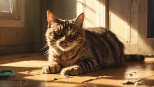 cat pooping on floor