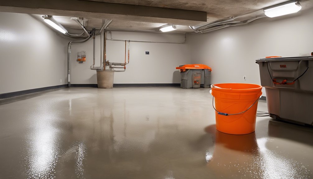clean basement concrete floor