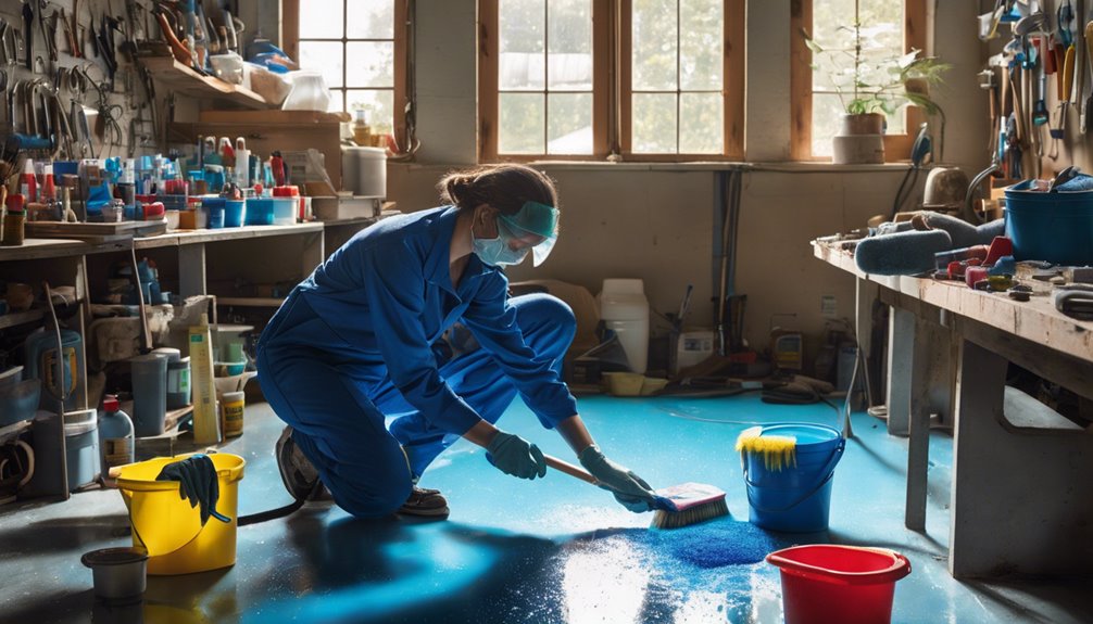 cleaning epoxy garage floor