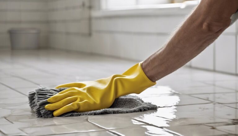 cleaning grout on tiles