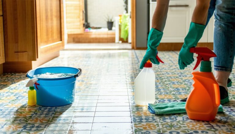 cleaning linoleum floor surfaces