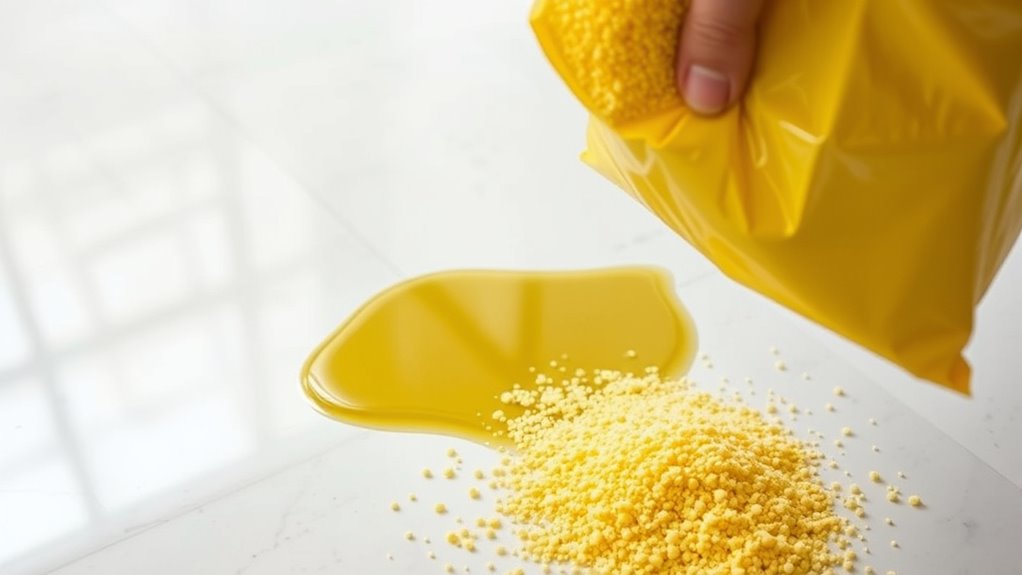 absorb oil with materials