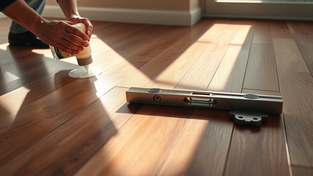 adhesive or click lock installation