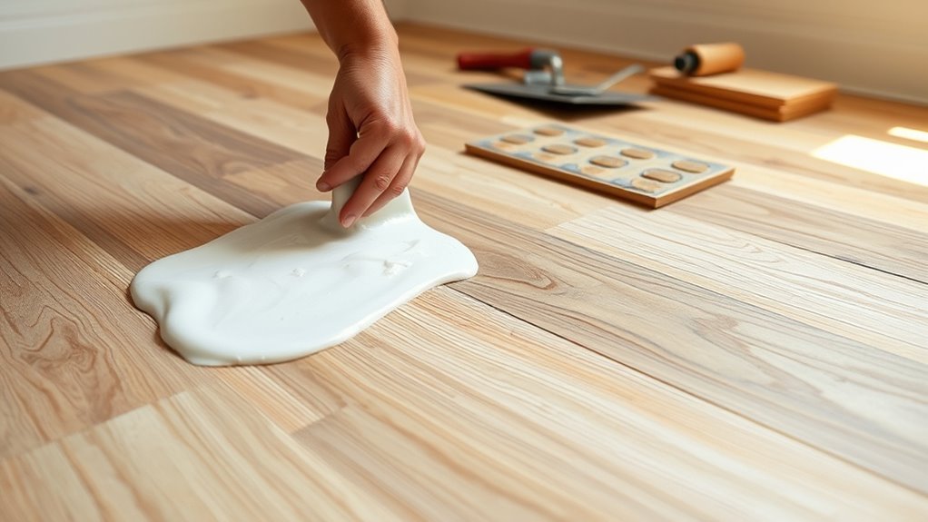 adhesive or click lock installation