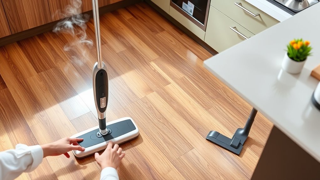 adjustable steam mop features
