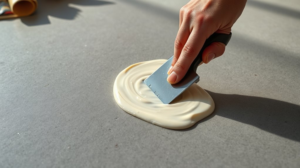apply adhesive evenly and securely