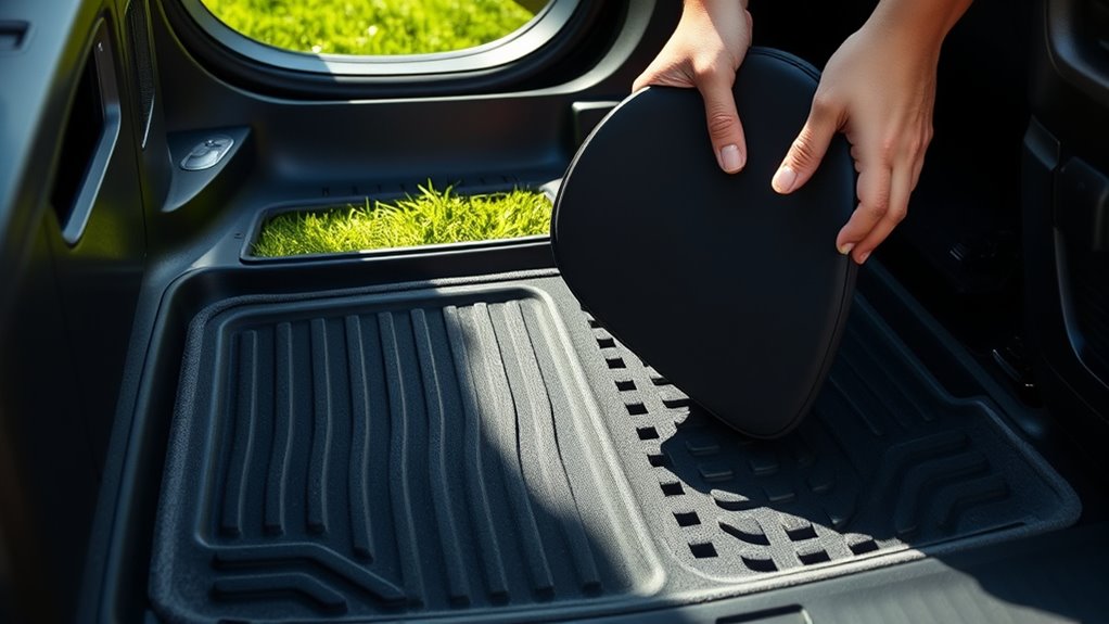 carefully remove floor mats