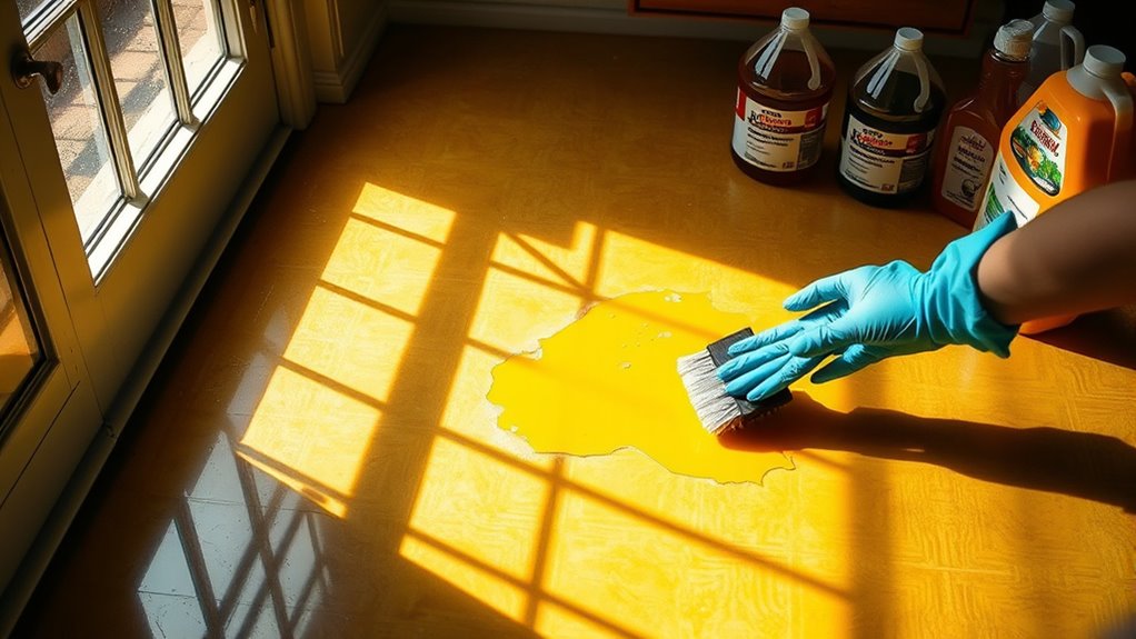 causes of linoleum yellowing