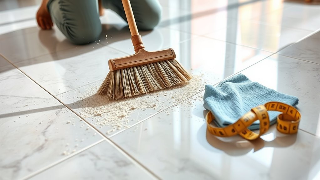 clean and prepare tiles