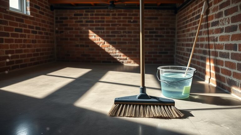 clean basement concrete floor