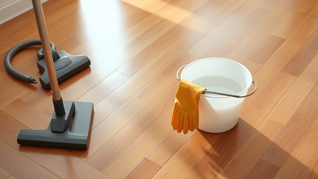 clean floor before waxing