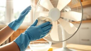 clean floor fan easily