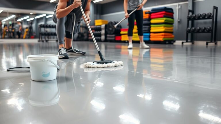clean gym floor efficiently