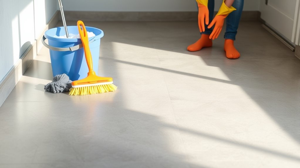 clean indoor cement floors