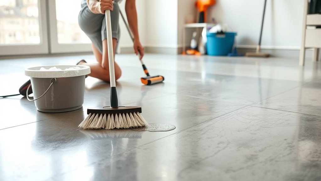 clean indoor concrete floors