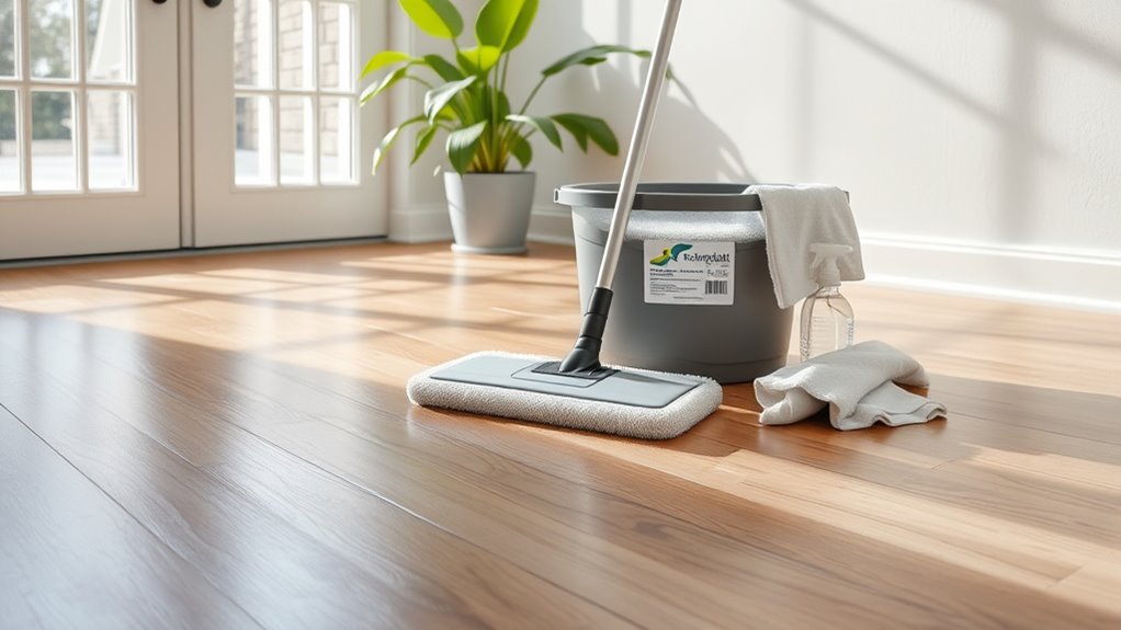 clean luxury vinyl floors