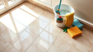 clean old linoleum floors