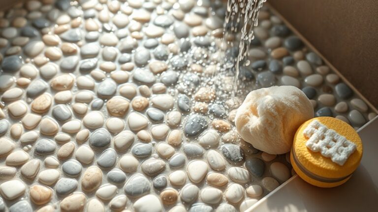 clean pebble shower floor