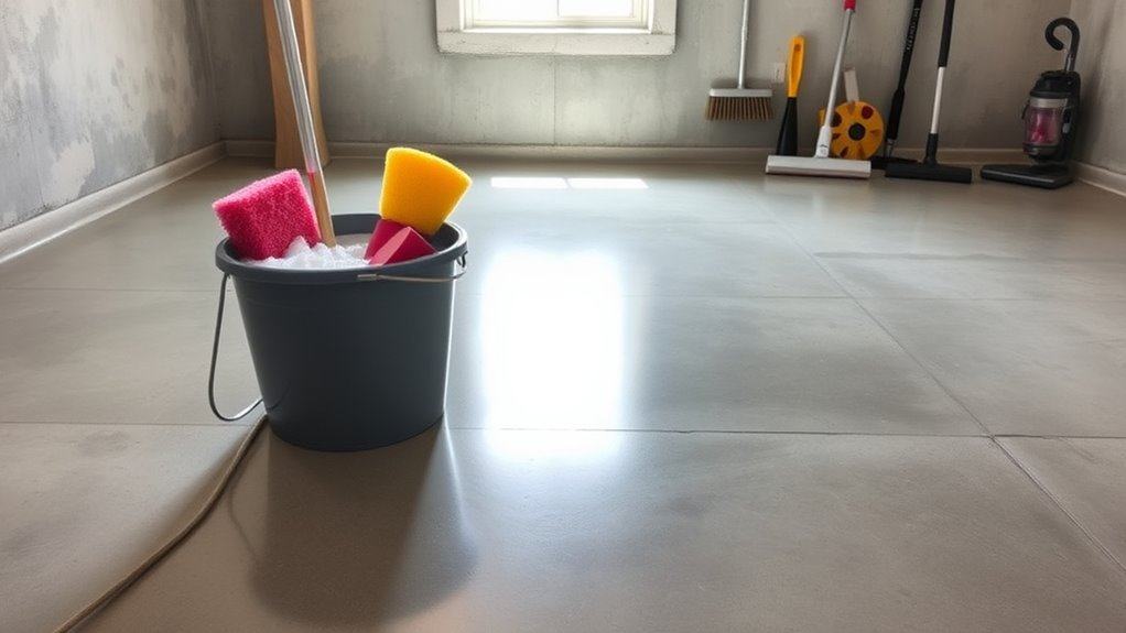 cleaning concrete basement floors