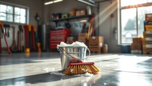 cleaning concrete garage floor