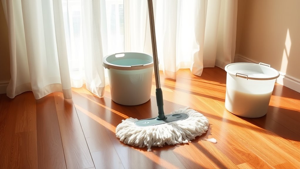 cleaning dirty hardwood floors