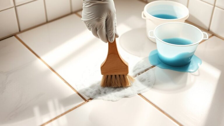 cleaning grout in tiles