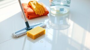cleaning porcelain floor tiles