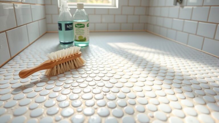 cleaning textured shower floor