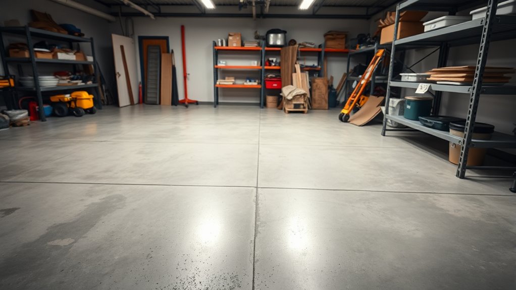 clear garage floor completely