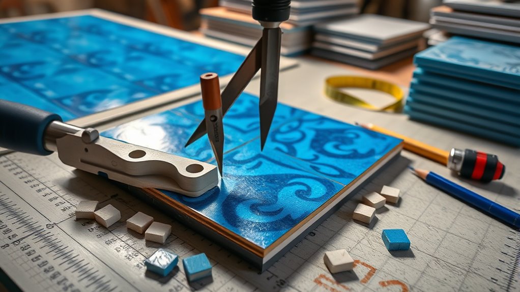 cut vinyl tiles accurately