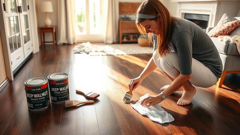 darken hardwood floors easily