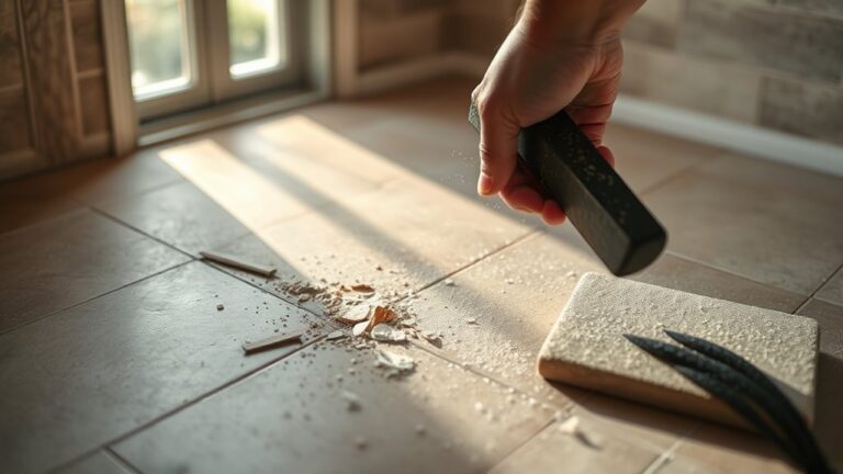 demonstrate tile floor installation