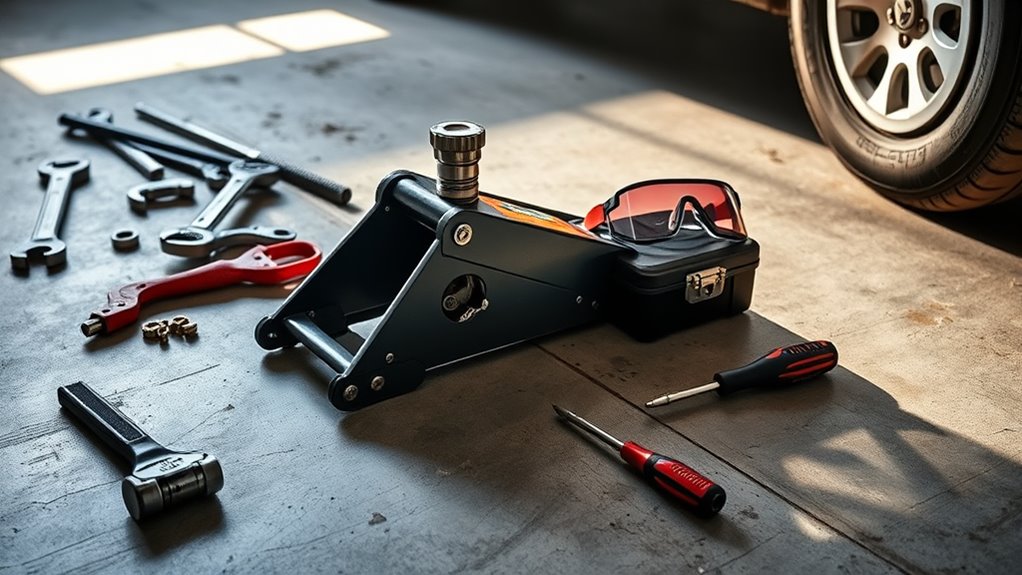 disassemble floor jack safely