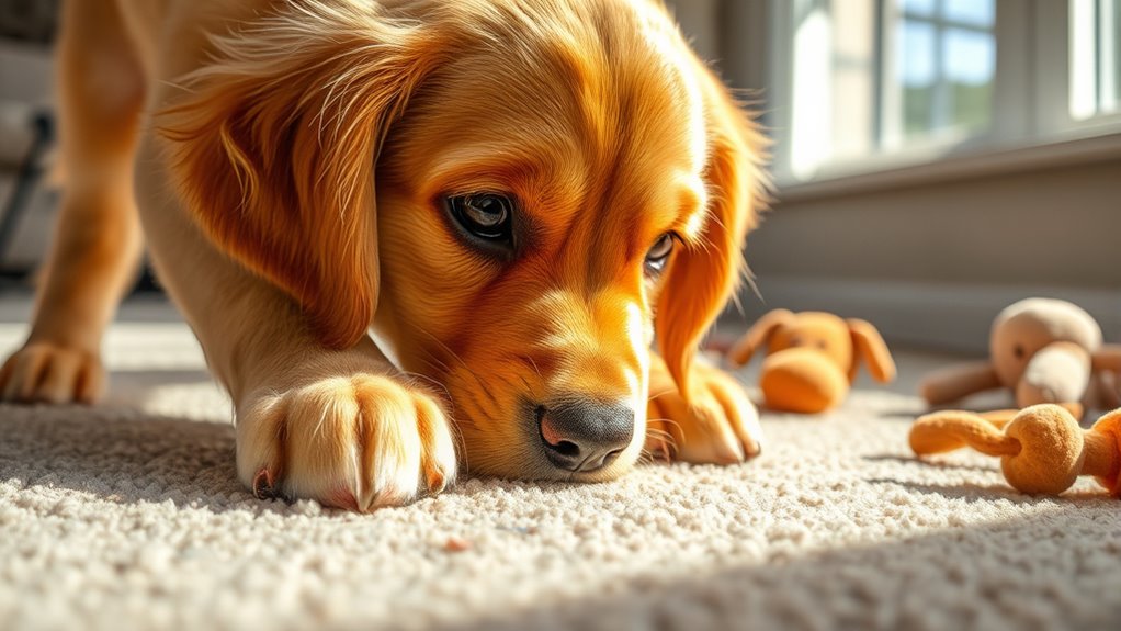 dog digging for comfort