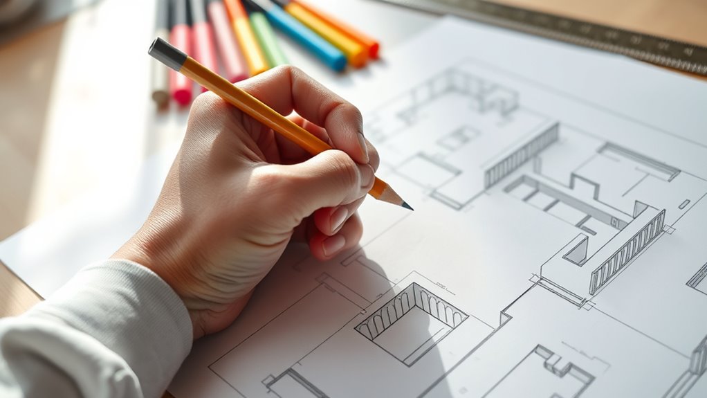 draw precise interior walls