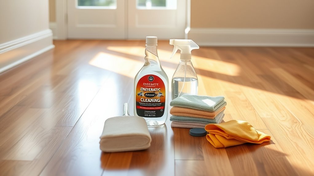 essential cleaning supplies ready