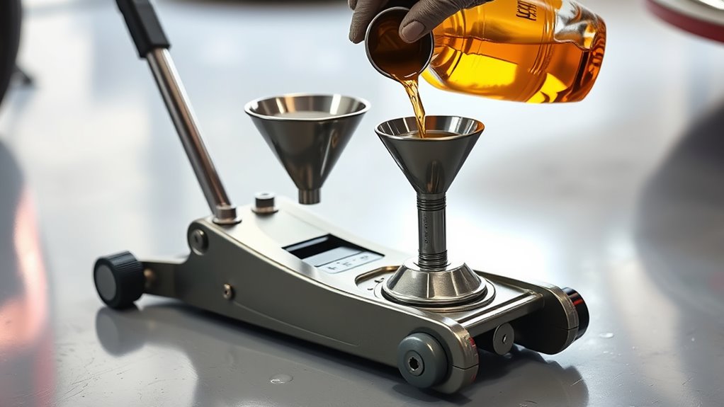 fill hydraulic jack oil