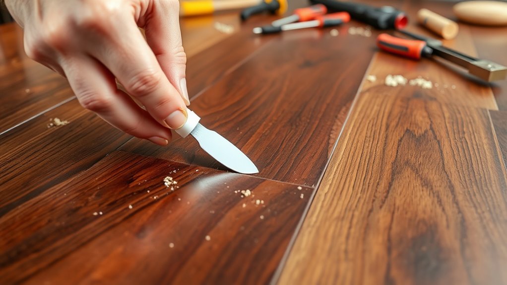 filling gaps in laminate