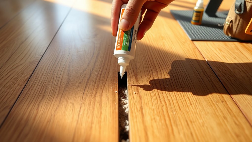 fix squeaks between floorboards