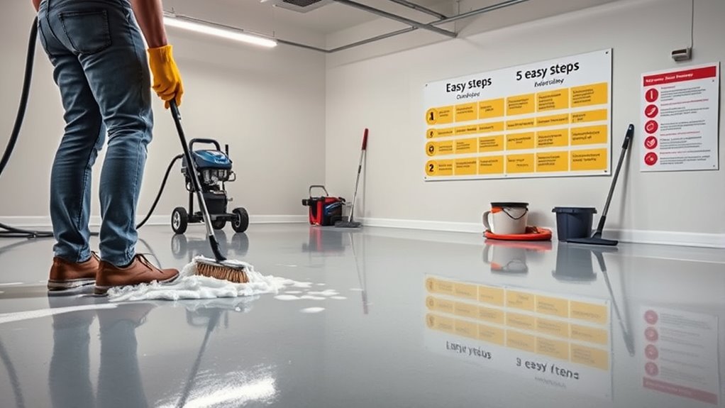 garage floor cleaning steps