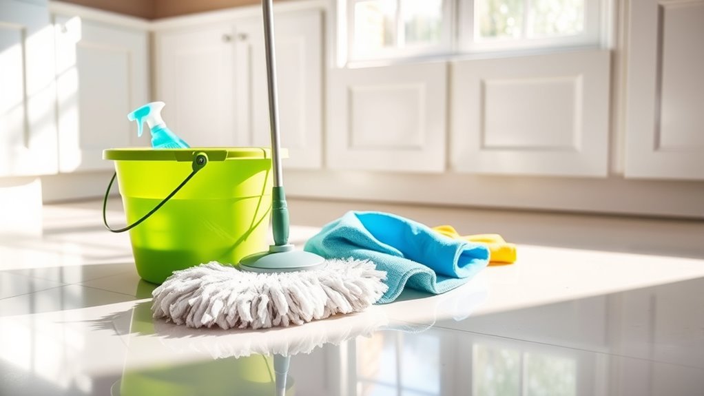 gather cleaning supplies efficiently